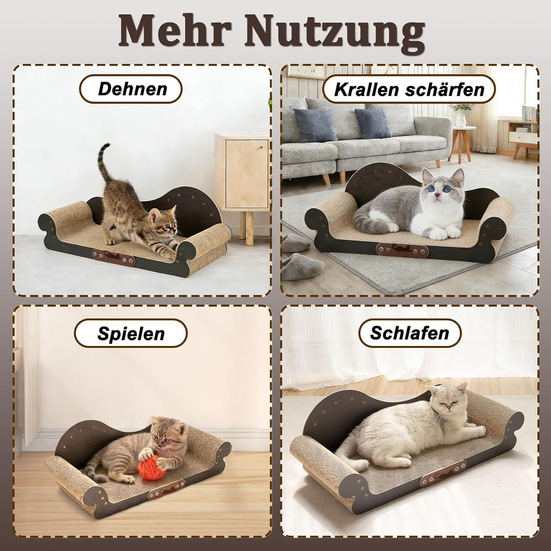 Kratzbretter Katze Sofa förmiges - Katzenkratzbrett aus Langlebiger Wellpappe, 67.8cm Breite, Kratzm