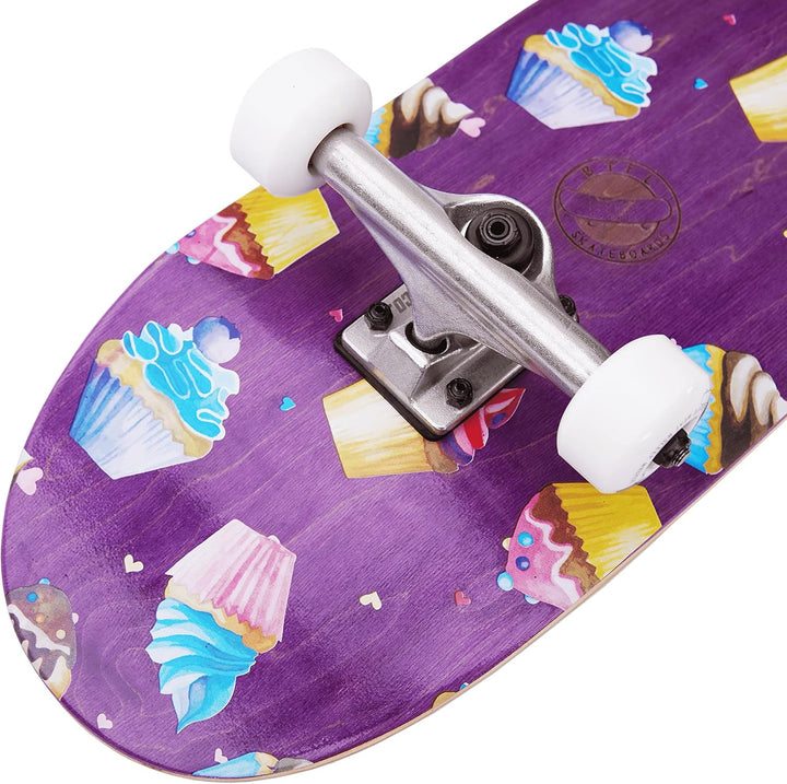BTFL Komplettboard, Skateboard Deck 8.125" mit ABEC 9 Kugellager für Anfänger und Fortgeschrittene,