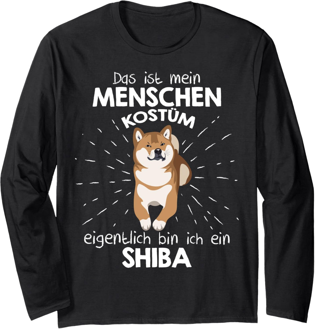 Mein Menschen Kostüm Bin ich ein Shiba, Halloween Outfit Langarmshirt