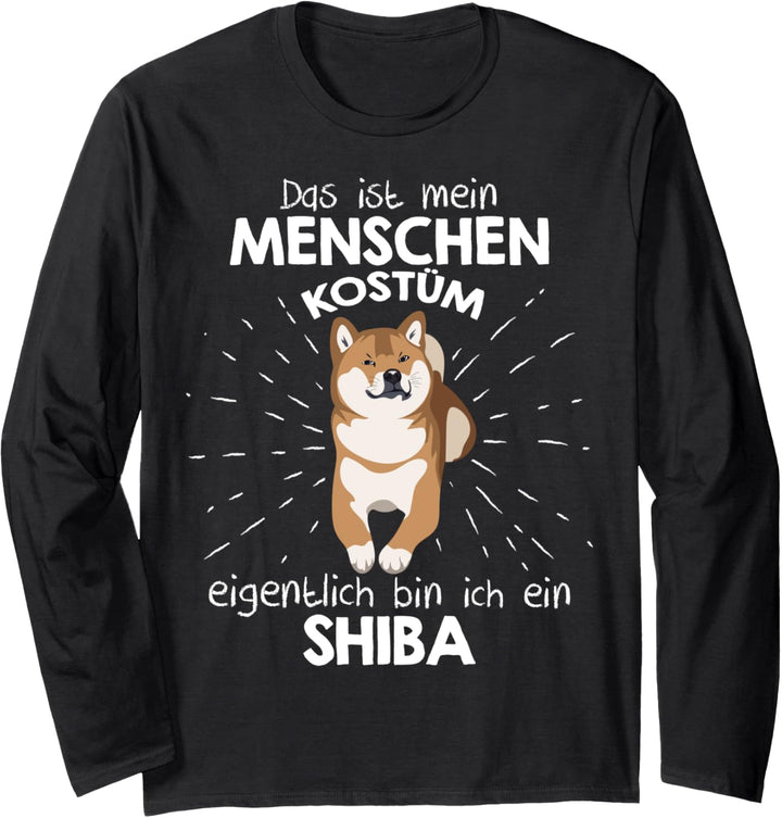 Mein Menschen Kostüm Bin ich ein Shiba, Halloween Outfit Langarmshirt