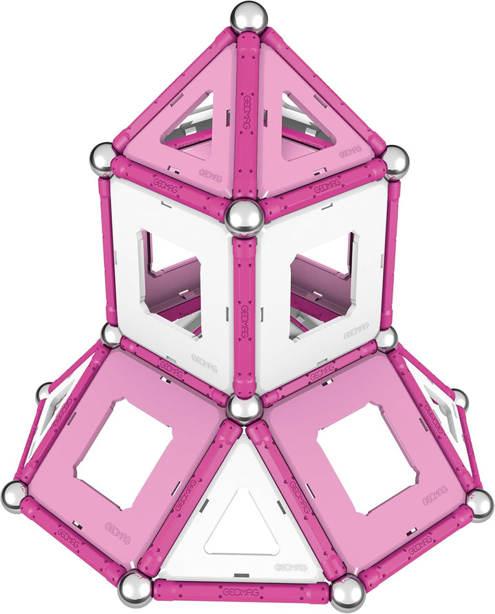 GEOMAG - CLASSIC ROSA - 104 Teile - Magnetische Konstruktion für Kinder ab 3 Jahren - Magnetische Sp