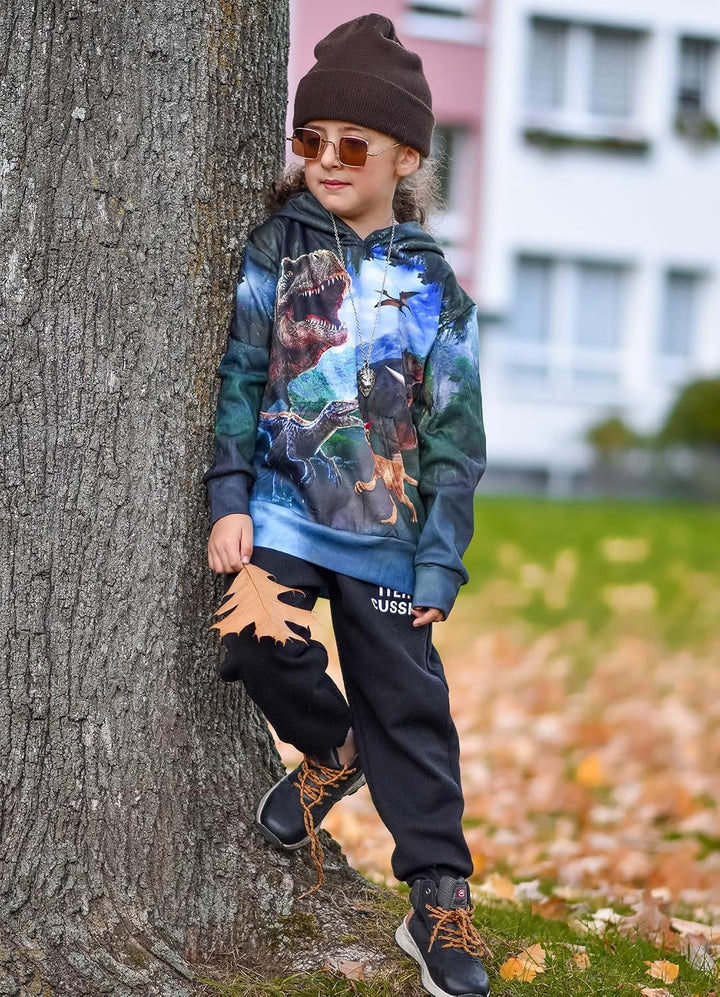 Fanient Pullover Jungen Mädchen 3D Print Fleece Hoodie Kinder Hooded Sweatshirt with Kangaroo Pocket