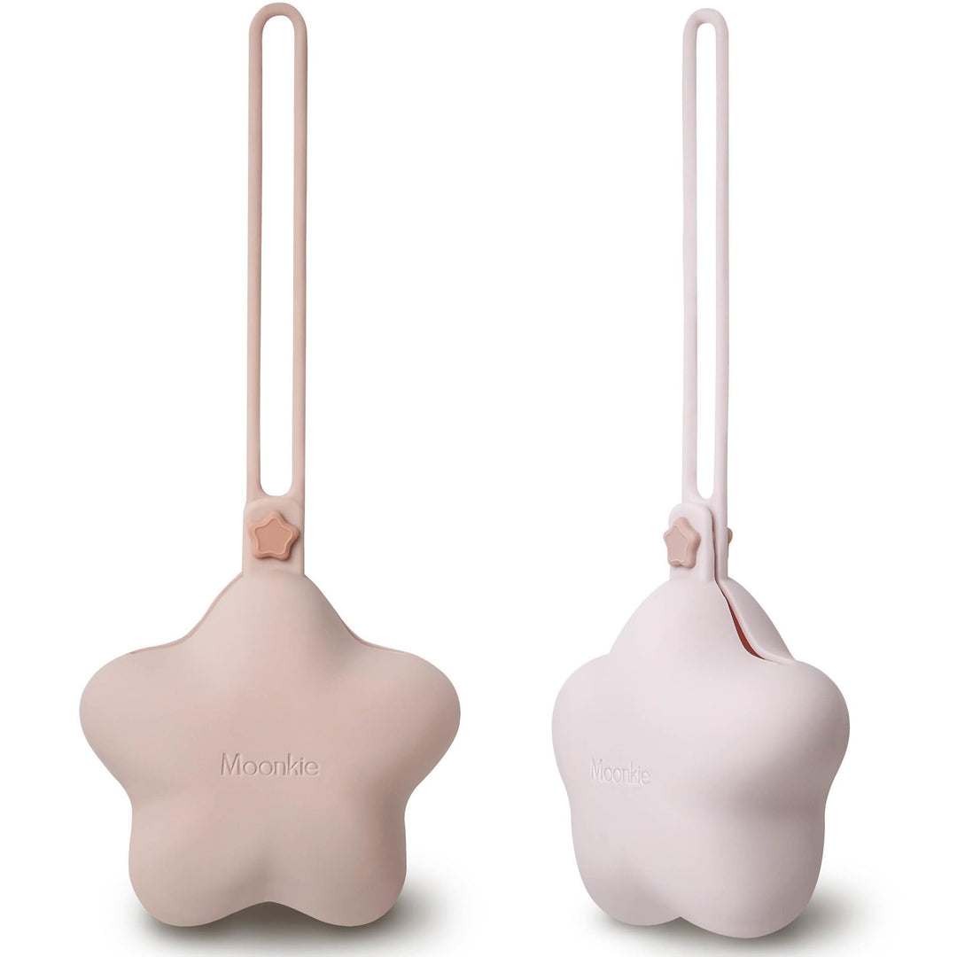Moonkie Schnullerbox Silikon,2 Pack Box Dummy,Schnullerbox für Unterwegs Sterndesign,Dummy Boxen BPA