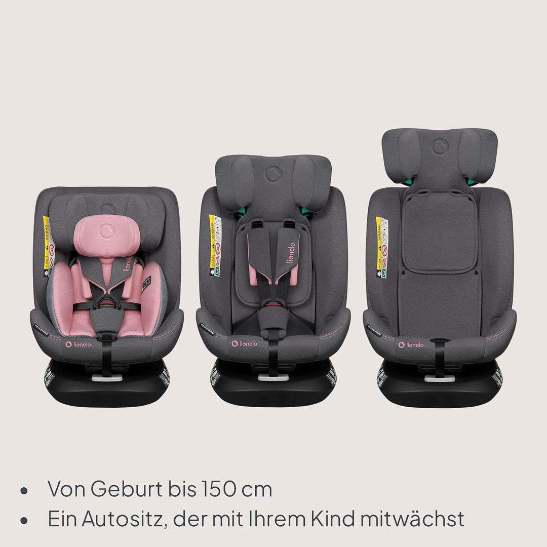 Lionelo Bastiaan i-Size One 360o drehbarer Autositz für Kinder von 40-150 cm, Montage in Fahrtrichtu