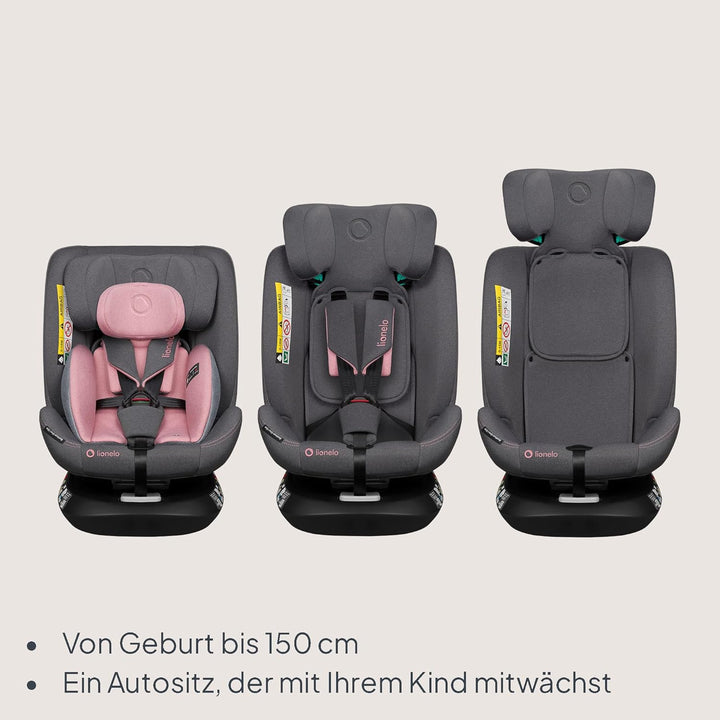 Lionelo Bastiaan i-Size One 360o drehbarer Autositz für Kinder von 40-150 cm, Montage in Fahrtrichtu