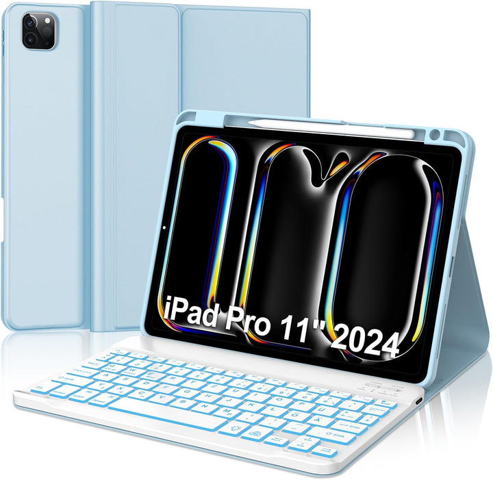 Tastatur für iPad pro 11" 2024 (M4), Hülle mit Tastatur für iPad Pro 5. Generation, Magnetisch Abneh