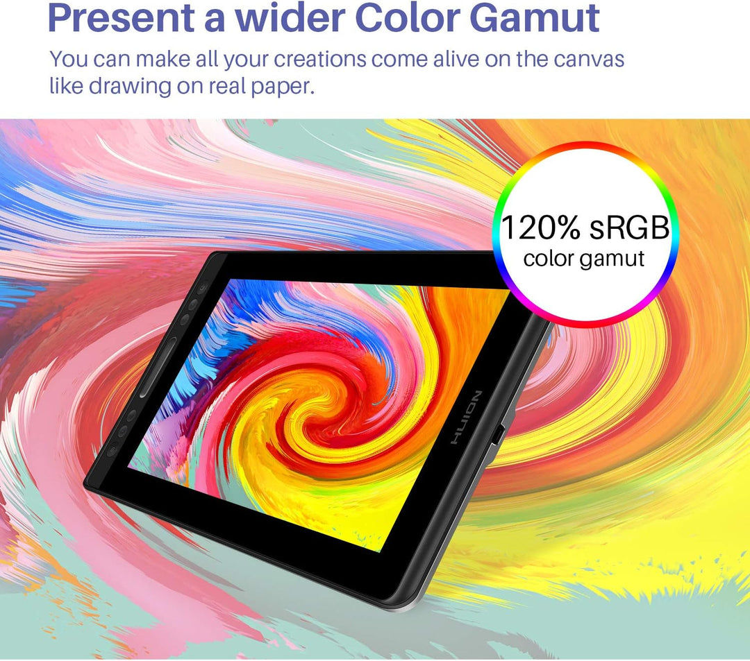 HUION KAMVAS PRO 13 Grafiktablett mit Display 13,3 Zoll Grafikzeichnungsmonitor, voll laminiert, mit