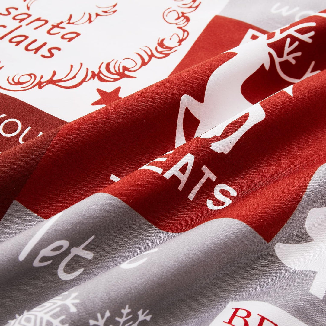 YEPINS Weihnachten Bettwäsche Rot Schneeflocken Mikrofaser Weihnachts Motiv Bettbezug mit Verdeckter