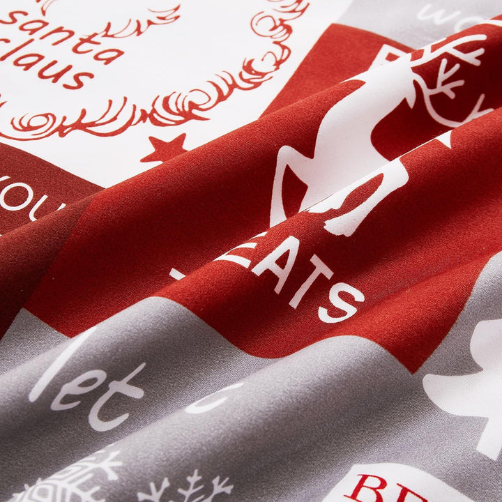 YEPINS Weihnachten Bettwäsche Rot Schneeflocken Mikrofaser Weihnachts Motiv Bettbezug mit Verdeckter
