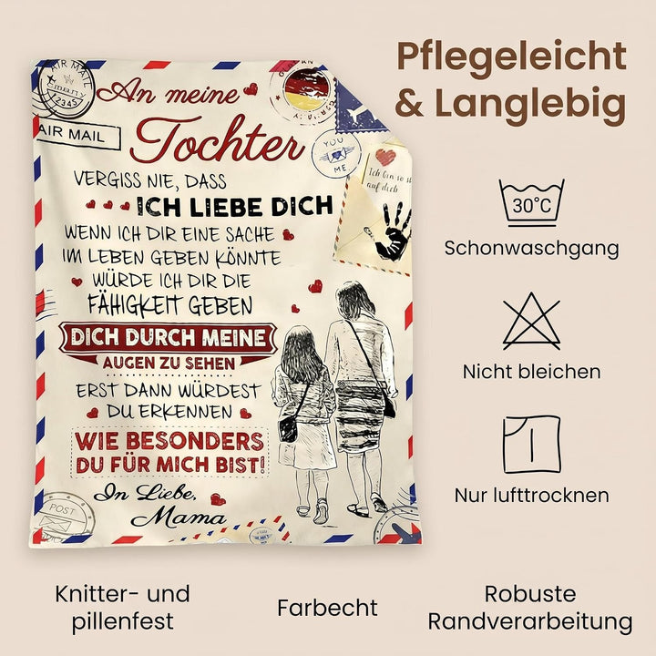 Personalisierte Decke 150×200 cm – Superweicher Flanell, individualisierbar mit Foto/Text Für Tochte