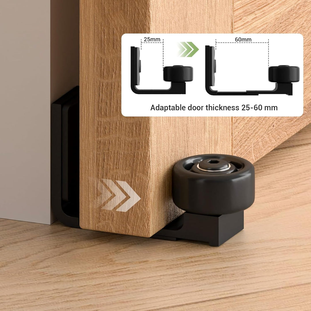ETIASQSA 182CM/6FT Schiebetürbeschlag Schiebetürsystem Gleitschiene Holzschiebetür Schwarz Beinhalte