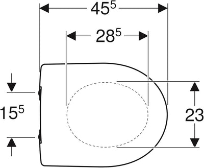 Geberit Renova WC-Sitz / Toilettensitz - Befestigung von oben, ohne Absenkautomatik, Farbe weiss / g