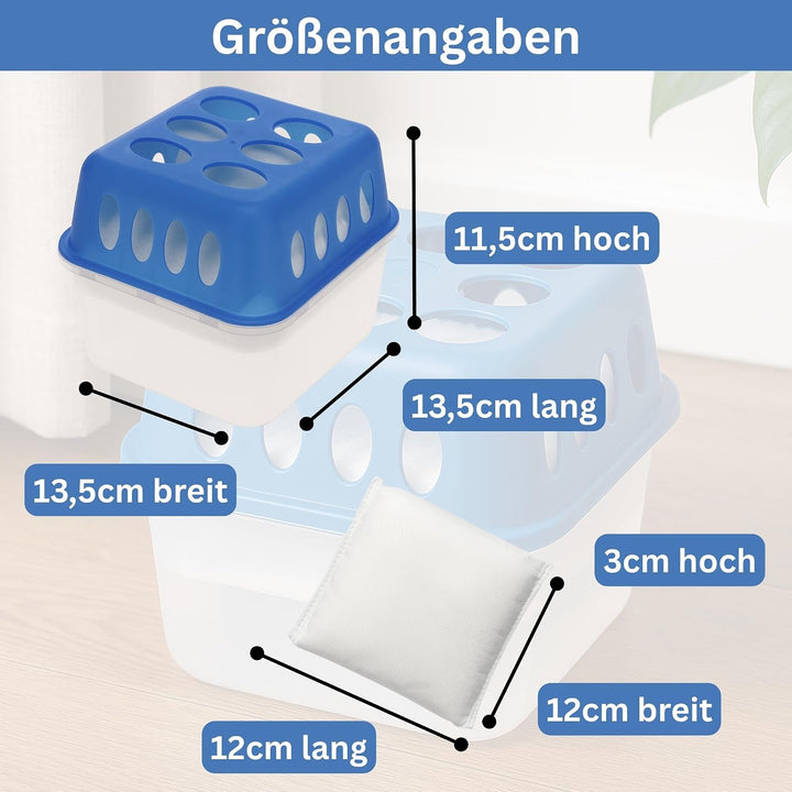 Luftentfeuchter ohne Strom Entfeuchter Box Wiederverwendbar Nachfüllbar Granulat für Bad Keller Wohn