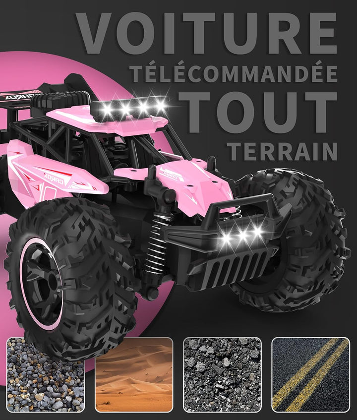 Carox Ferngesteuertes Auto,2.4 GHz 25 km/h RC Auto,1:18 Off Road Monstertruck mit Scheinwerfer und F