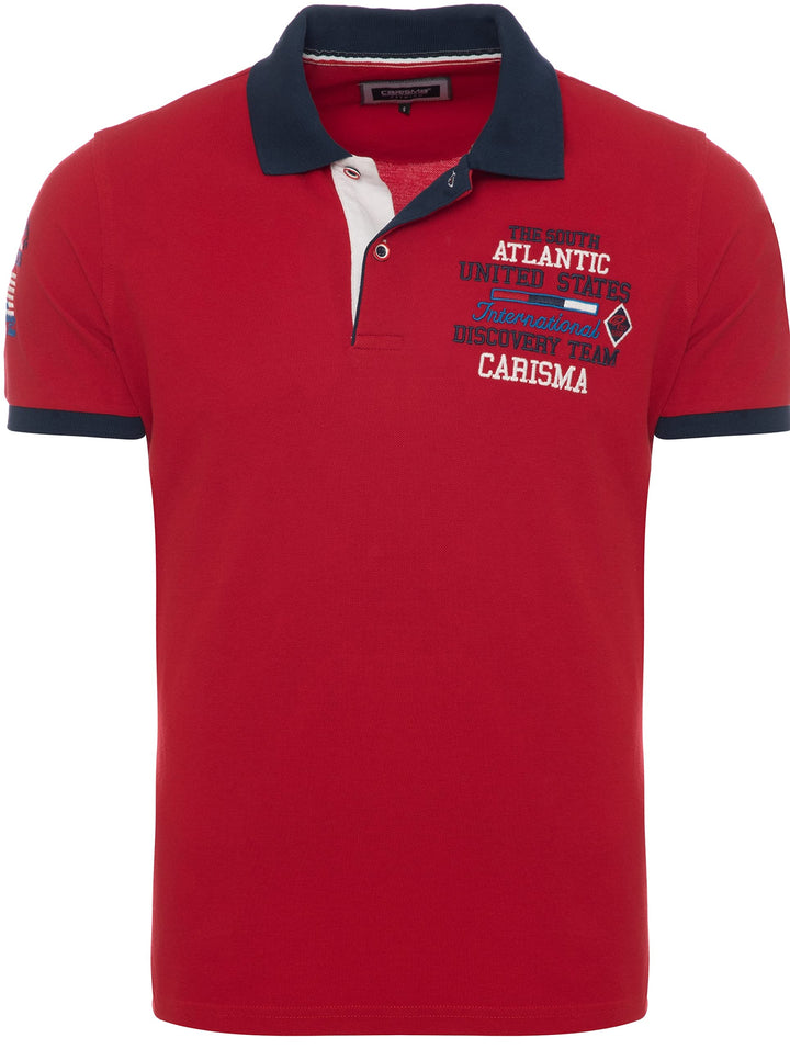 Carisma Kurzarm Poloshirt für Herren 100% Baumwolle ? Herren Polo Shirt mit Stickerei ? Angenehmes R