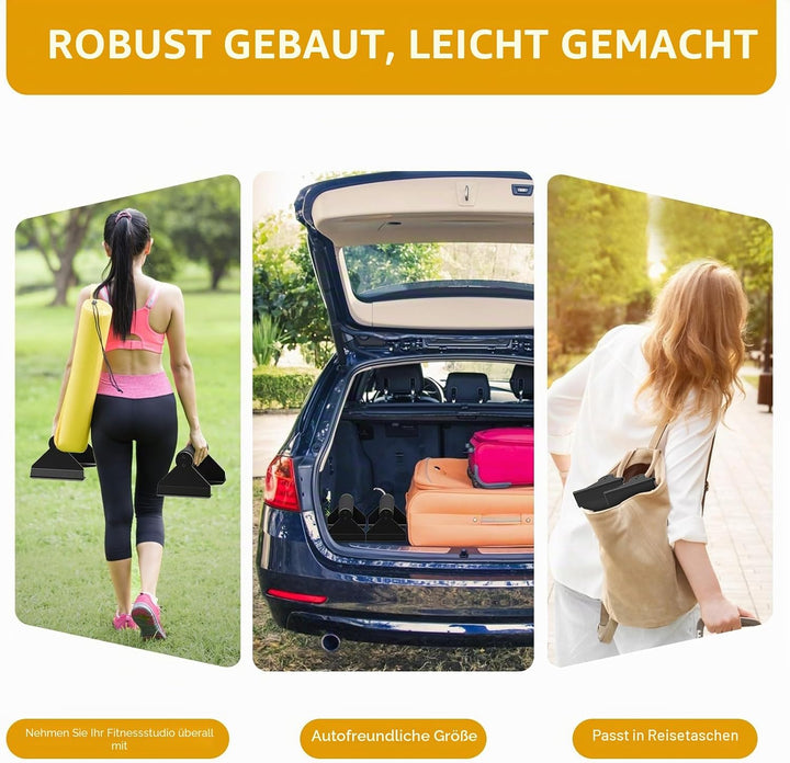 Kipika Liegestützstangen, Liegestütz-Ständer, ergonomische Holzgriffe, rutschfeste Gummiunterlage, P