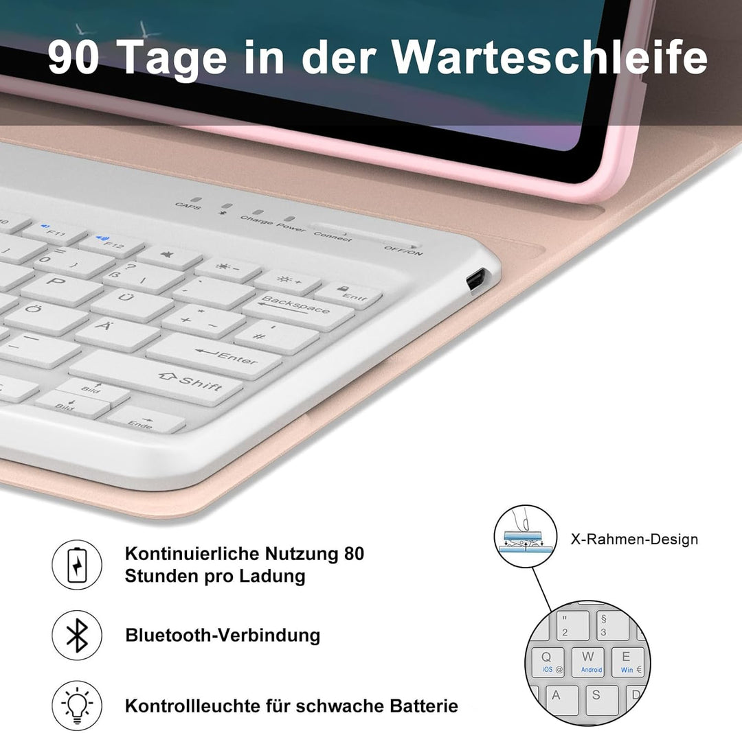 Tastatur Hülle für Honor Magic Pad 2 Tablet 12,3 Zoll, Deutscher QWERTZ Tastatur mit Magnetisch Abne