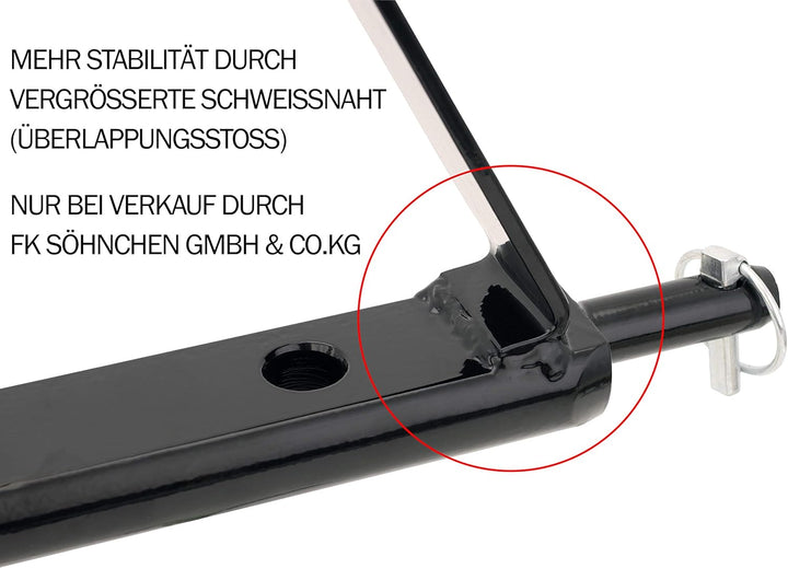 Ackerschiene Dreipunkt-Aufhängung Kat. 1 – verdrehsicher bis 2,5 t – mit Kugelkopfbolzen & Anhänger-