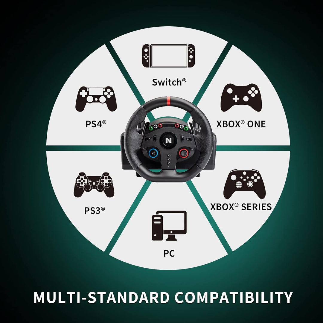 NITHO Drive Pro ONE Gaming Rennlenkrad mit Pedalen und Schalthebel, 270 Grad Spiele Lenkrad für PS4,