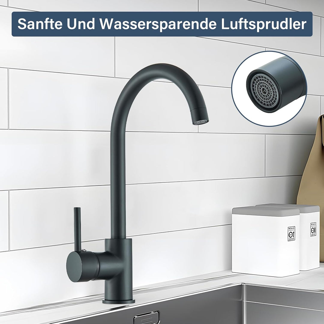Niederdruck Armatur Küche Schwarz Hevenaov Küchenarmatur Niederdruck 360 ° Drehbare Edelstahl Nieder