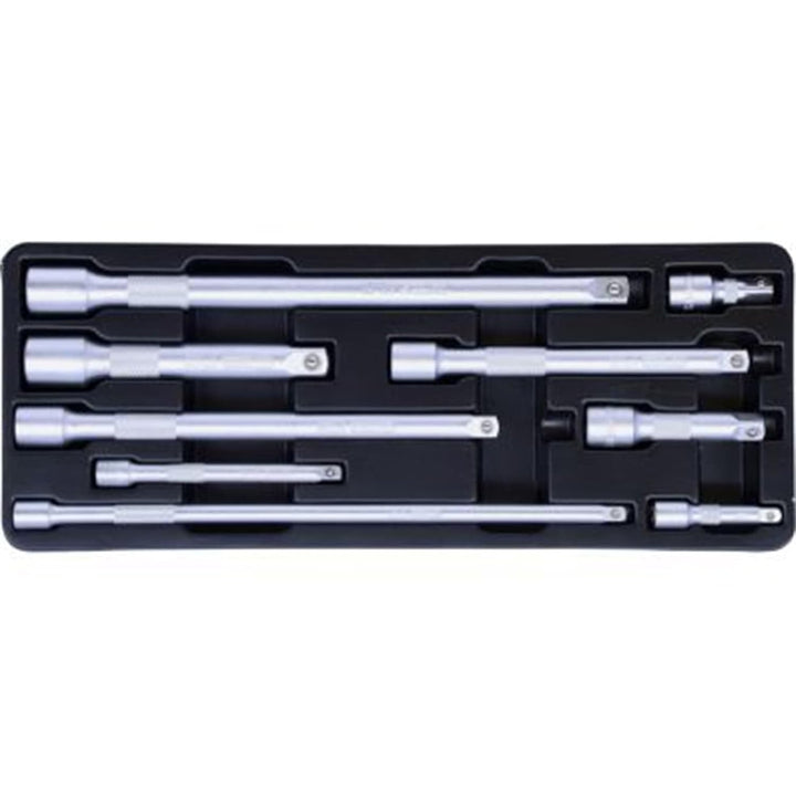 KS Tools 1/4"+3/8"+1/2" Verlängerungs-Satz, 9-TLG, Edelstahl Kunststoff Gummi Metall Legierung und K
