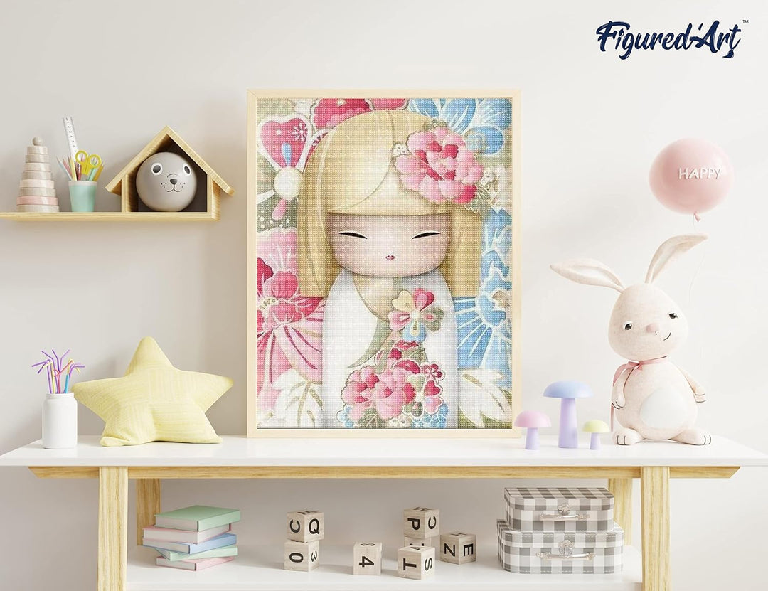 Figured'Art Diamond Painting Erwachsene 40x50cm Ganze Leinwand gerollt Asiatische Puppe 5D Bilder Ec