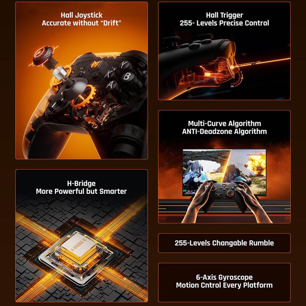 BIGBIG WON Wireless Controller Gale PC Controller Motion Zieling, Hall Trigger, 4 Benutzerdefinierte