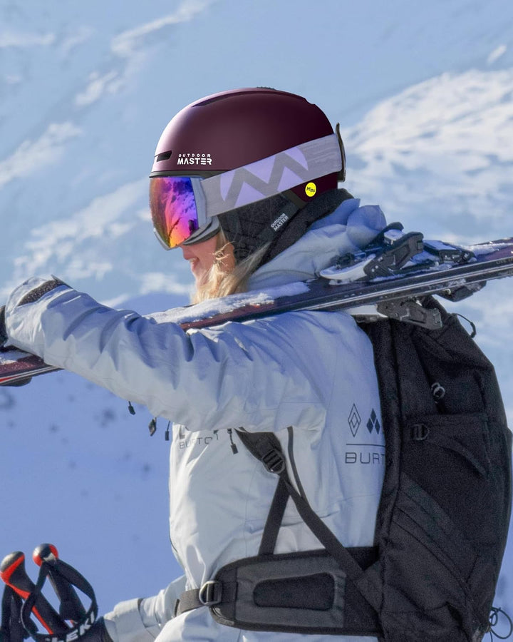OutdoorMaster MIPS Skihelm, Snowboardhelm für Herren und Damen, Snowboard Helm mit Ventilationssyste