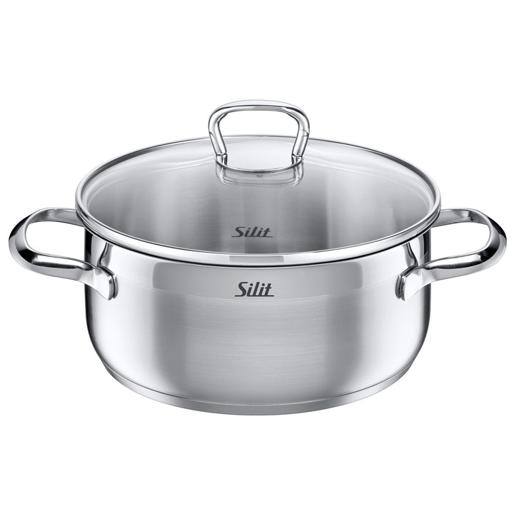 Silit Toskana Kochtopf klein 20cm, Glasdeckel, Bratentopf Induktion 2,5l, Edelstahl poliert, unbesch