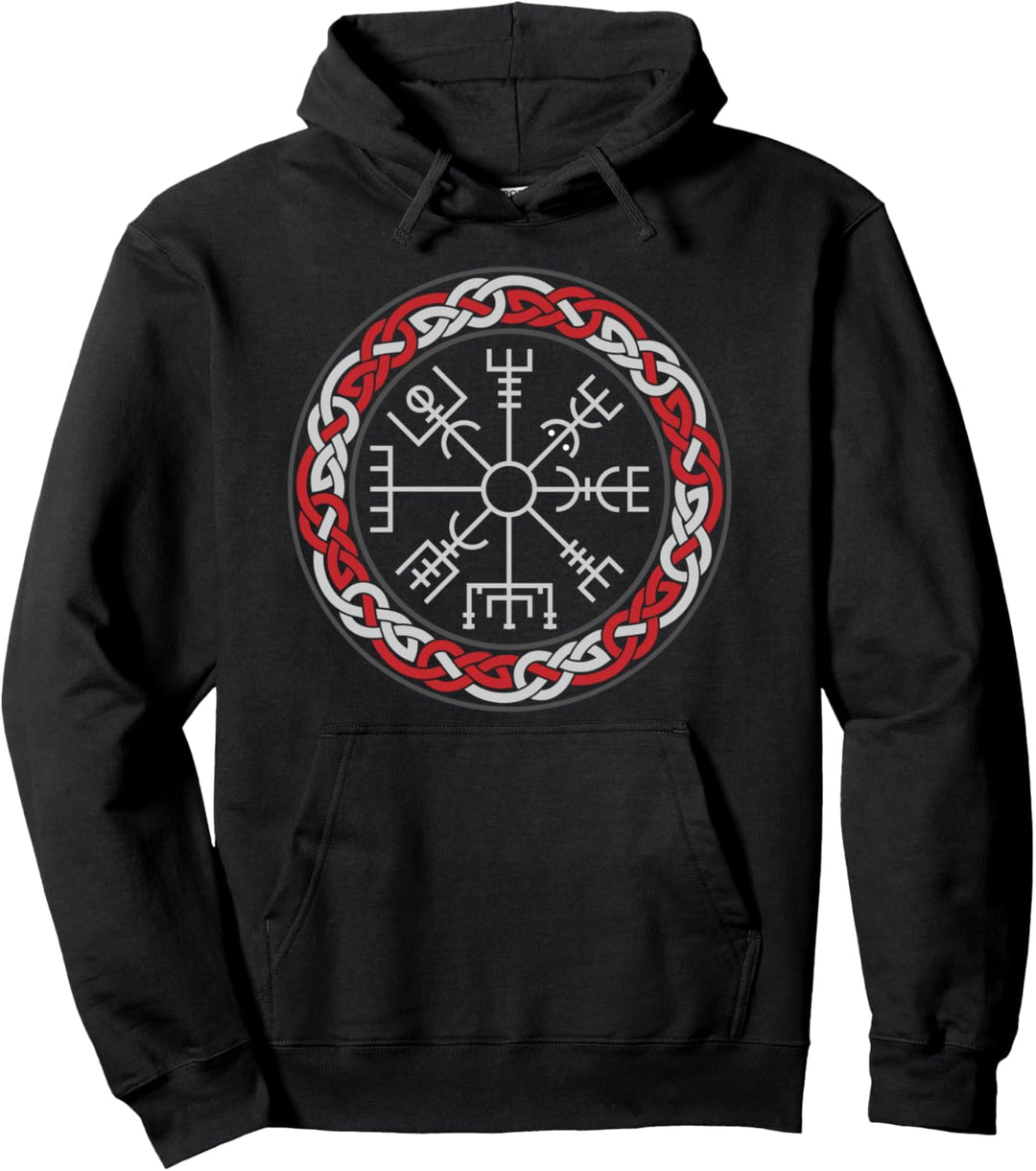 Keltische Knoten - Retro Wikinger Kompass Vegvísir Vegvisir Pullover Hoodie