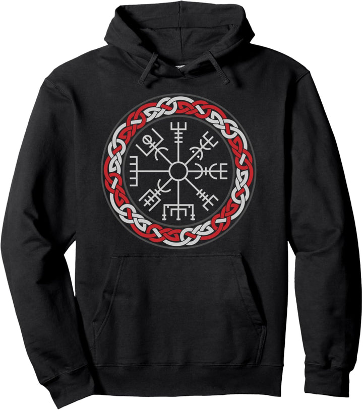 Keltische Knoten - Retro Wikinger Kompass Vegvísir Vegvisir Pullover Hoodie