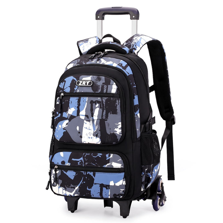 Amythe Schulrucksack Teenager, Abnehmbare Trolley Rucksack Schule mit 6 Räder für Jungen ab 10 Jahre