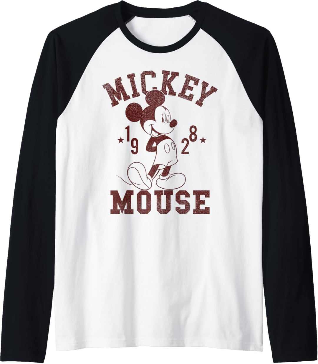 Mickey Mouse 1928 Maroon Portrait Raglan