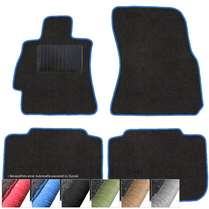 moto-MOLTICO Fussmatten Auto Velours Autoteppiche Schwarz Automatten Set 4-teilig passend für Suzuki