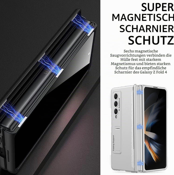 Miimall Kompatibel mit Samsung Galaxy Z Fold 4 Hülle mit Displayschutz Anti-Peeping+Magnetischer Sch