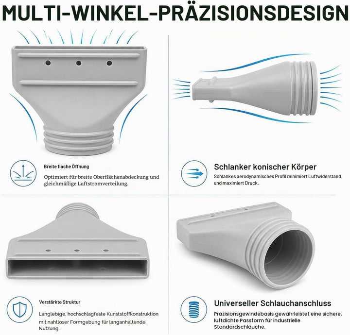 Flachfenster-Klimaanlagen-Flachschlauchadapter, 2 cm Höhe, tragbarer AC-Schlauchverbinder mit 4 sich