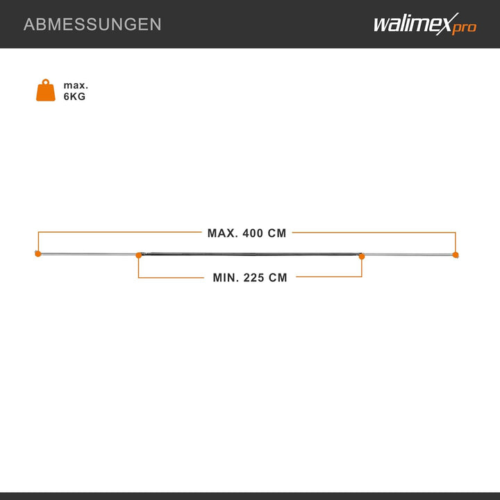 Walimex Teleskop 16336 Hintergrundstange (225-400 cm, Teleskop-Querstange Ø ca.