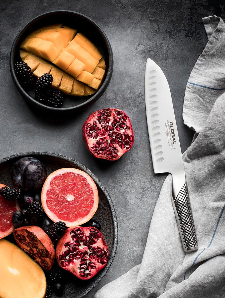Global Yoshikin Messerset 3-teilig G-80338 (Santoku, kleines Kochmesser, Schälmesser)