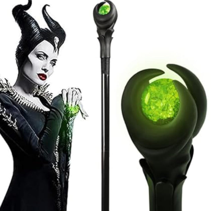SINSEN Halloween LED Licht Maleficent Zauberstäbe Zauberer Zepter Zauberstab Cosplay Maleficent Stab