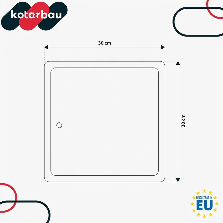 KOTARBAU® Revisionsklappe Grösse 30x30cm mit Schlüssel Edelstahl Silber für Revisionsschächte, 30x30