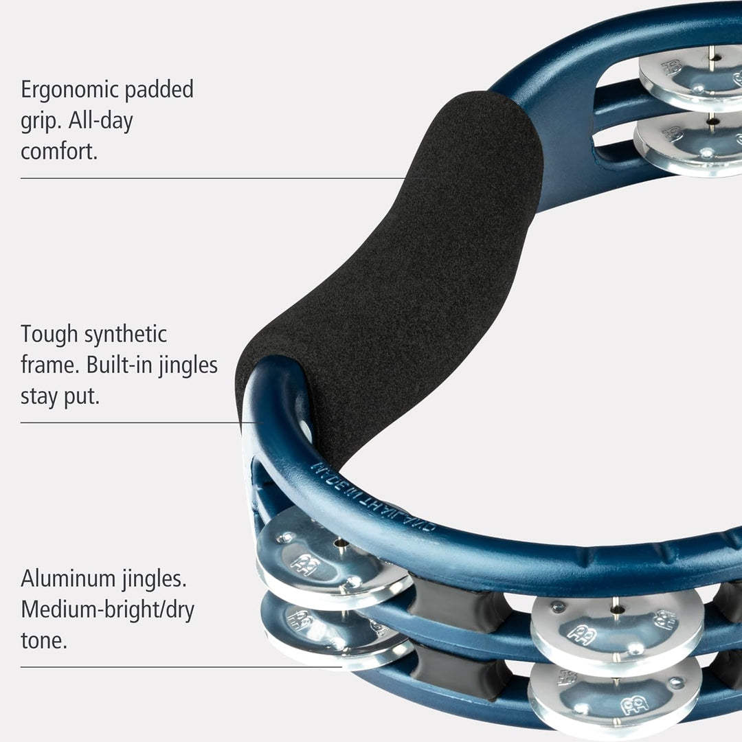 Meinl Percussion TMT1A-B Tambourine (ABS-Plastik) mit Aluminiumschellen (2-reihig) - Handmodell, bla