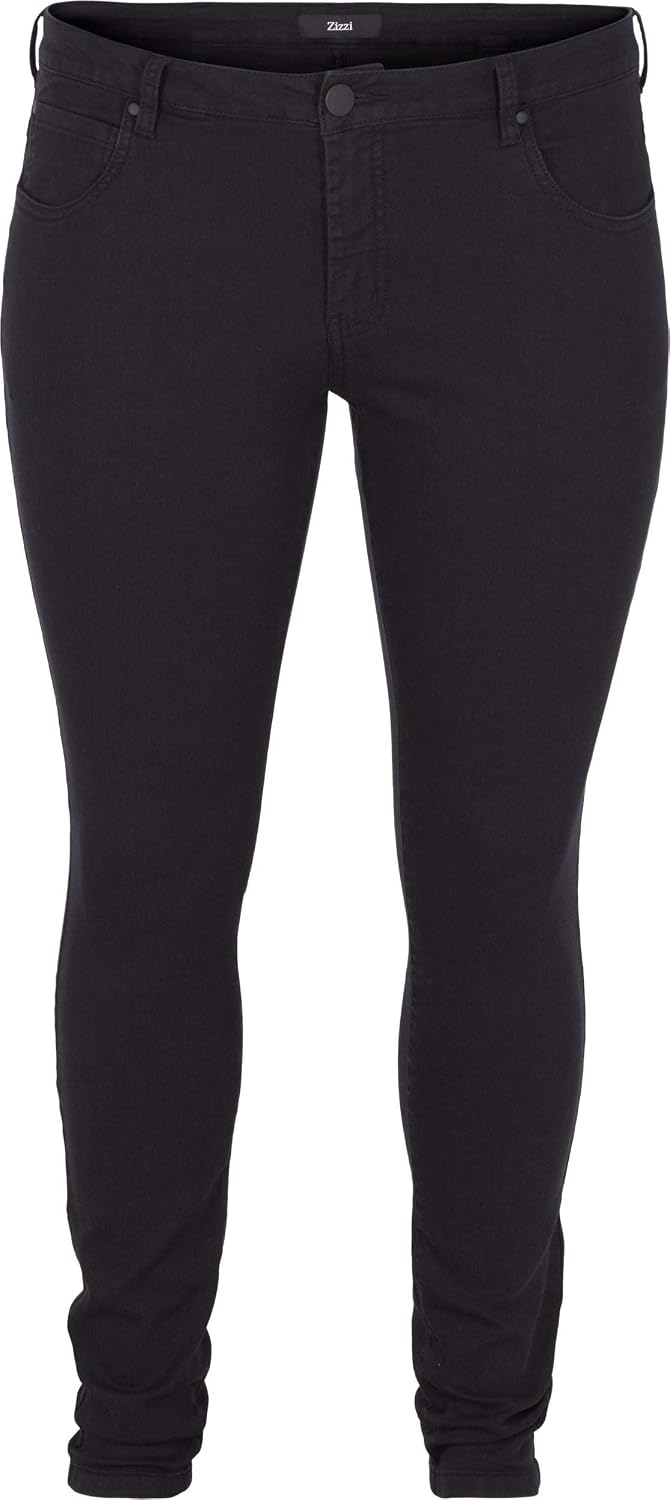 Zizzi Grosse Grössen Damen Super Slim Amy Jeans mit hoher Taille Gr 42-56 50/82 cm Schwarz, 50/82 cm