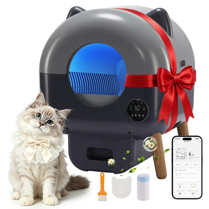 GTPLAYER Katzenklo Selbstreinigend, 66L Automatisches Katzenklo Mit App & Sensoren, Anti-Einklemmung