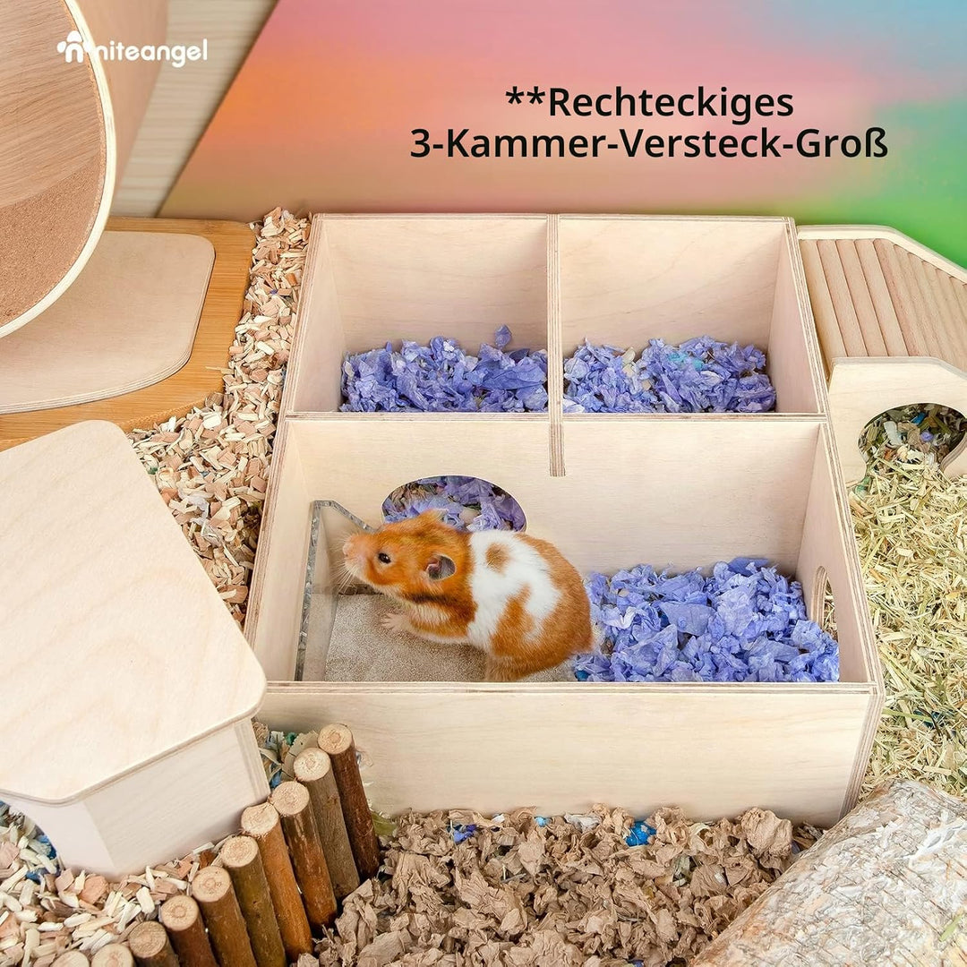 Niteangel Kleintiersandbad-Box - Acryl-Kleintier-Sandbad-Dusche &amp; Sandgruben-Behälter für Hamster, M