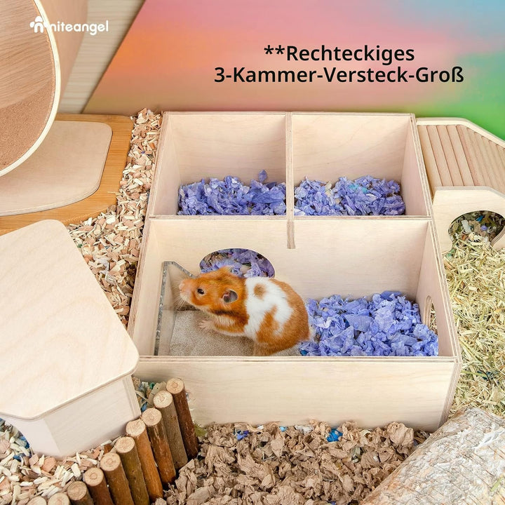 Niteangel Kleintiersandbad-Box - Acryl-Kleintier-Sandbad-Dusche &amp; Sandgruben-Behälter für Hamster, M