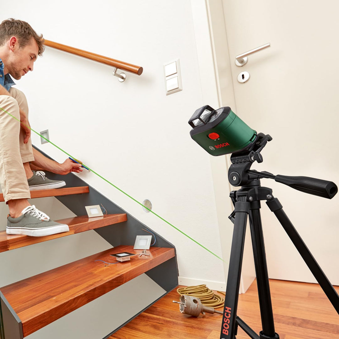 Bosch Kreuzlinienlaser AdvancedLevel 360 mit Premium-Stativ (3 Laserlinien inkl. 360° zum Ausrichten