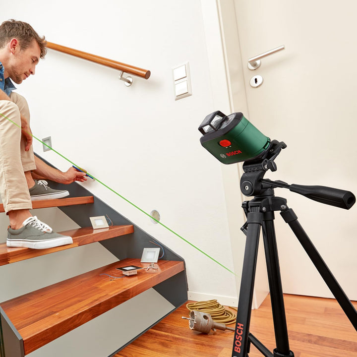 Bosch Kreuzlinienlaser AdvancedLevel 360 mit Premium-Stativ (3 Laserlinien inkl. 360° zum Ausrichten