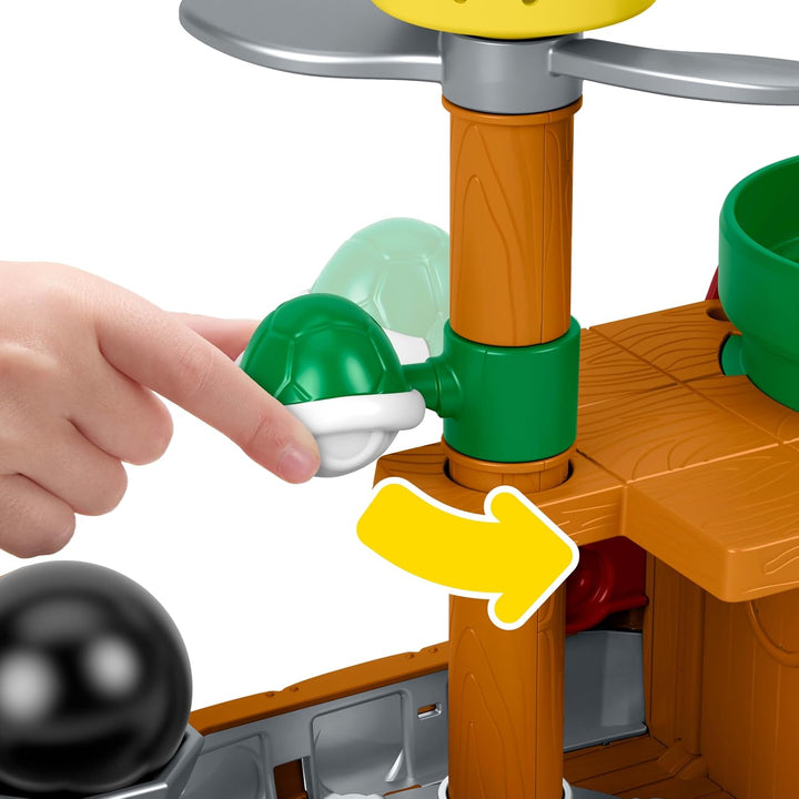 Fisher-Price Little People Kleinkindspielzeug My Mario Bowser-Luftschiff-Spielset mit Figur für Roll