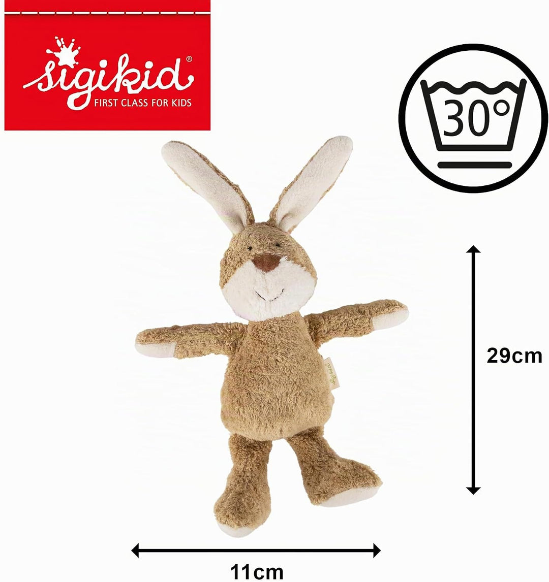 SIGIKID 39520 Kuscheltier Hase Green Mädchen und Jungen Babyspielzeug empfohlen ab Geburt beige Hase