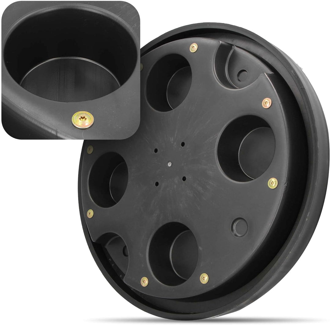 Millto™ Schachtabdeckung Kunststoff Rund Ø DN600 Schwarz PP Kanaldeckel Schachtdeckel | Abflusssteig